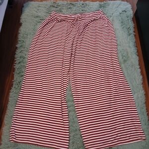 Aerie Burgundy and White Striped Pajama Pants
